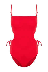 TRENDYOLMİLLA Red Triangle Covered with accessories Regular Swimsuit - Image 4