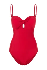 TRENDYOLMİLLA Red Triangle Covered with accessories Regular Swimsuit - Image 4