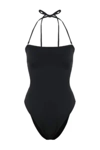 TRENDYOLMİLLA Black Strapless Covered High Leg brazilian Swimsuit - Image 4