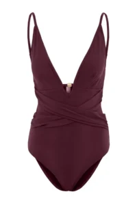 TRENDYOLMİLLA Plum Covered Draped with accessories Klora&Water Resistant LONG Lasting LYCRA®XTRA LIFE Swimsuit - Image 5