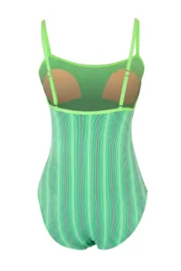 TRENDYOLMİLLA Green Striped Square Neck Covered Regular Swimsuit - Image 5