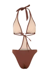 TRENDYOLMİLLA Brown Covered with accessories Chlora&Water Resistant LONG Lasting LYCRA®XTRA LIFE Swimsuit - Image 7