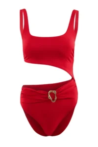 TRENDYOLMİLLA Red Square Neck Covered with accessories Regular Mayokini - Image 4