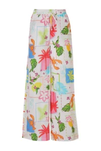 TRENDYOLMİLLA Tropical Patterned Weaving 100% Cotton Beach Pants - Image 5