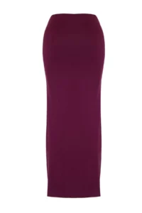 TRENDYOLMİLLA Plum Knitting Midi Shirred Detailed Beach Pareo - Image 4