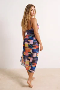 TRENDYOLMİLLA Geometric Patterned Knitting Midi Beach Pareo - Image 3