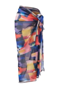 TRENDYOLMİLLA Geometric Patterned Knitting Midi Beach Pareo - Image 4