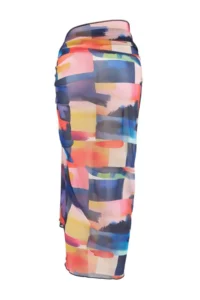 TRENDYOLMİLLA Geometric Patterned Knitting Midi Beach Pareo - Image 5
