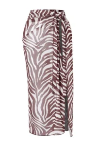 TRENDYOLMİLLA Zebra Patterned Knitting Maxi Mesh Beach Pareo - Image 4