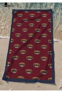 Marte Home Burgundy Teddy Bear Beach Towel