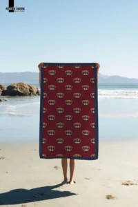 Marte Home Burgundy Teddy Bear Beach Towel - Image 2