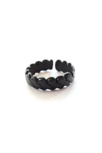 The Collection Matte Black Coiled Ring Knight Adjustable Ring - Image 3