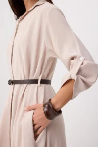 Trendyol Modest Stone Shirt Collar Belt Detailed Weaving Hijab Dress - Image 3