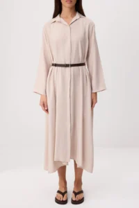 Trendyol Modest Stone Shirt Collar Belt Detailed Weaving Hijab Dress - Image 4