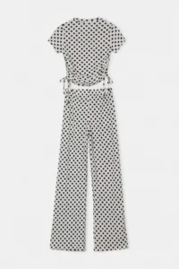 Drop by TrendyolMilla WHITE Polka Dot Lycra Knitting Bottom Top Set - Image 6