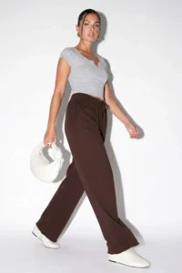 Drop by TrendyolMilla Brown Elastic Waist Thin with pocket Gabardine Pants
