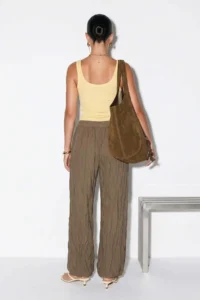 Drop by TrendyolMilla Khaki Comfortable Pattern Leg Elastic Lined Pants - Image 3