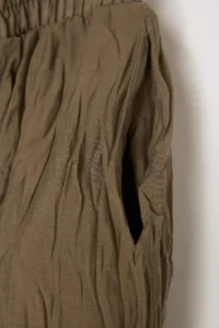 Drop by TrendyolMilla Khaki Comfortable Pattern Leg Elastic Lined Pants - Image 5