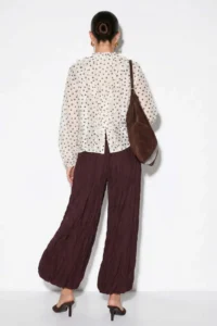 Drop by TrendyolMilla Plum Comfortable Pattern Leg Elastic Lined Pants - Image 3