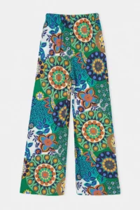 Drop by TrendyolMilla Green-Multicolored Rahat Pattern Patterned Pants - Image 5