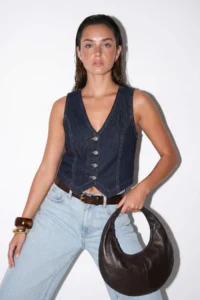 Drop by TrendyolMilla Navy Blue DENIM Vest