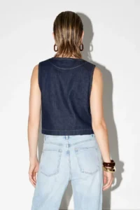 Drop by TrendyolMilla Navy Blue DENIM Vest - Image 3