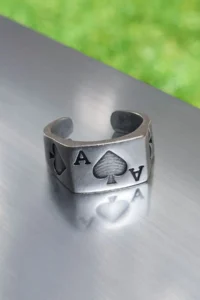 The Collection Ace of Spades Unisex Adjustable Ring - Image 2