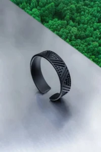 The Collection Unisex Black Kaplama Adjustable 3 Sets Ring Set - Image 6