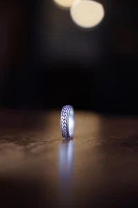 The Collection Chain Wedding Ring Model Unisex Adjustable Silver Plated Ring - Image 3