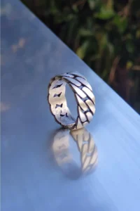 The Collection Antique Silver Plated Chain Model Adjustable Ring - Image 2