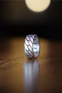 The Collection Antique Silver Plated Chain Model Adjustable Ring - Image 4
