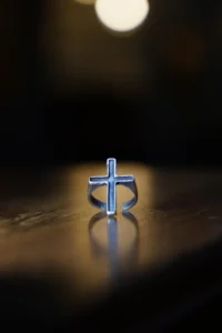 The Collection Antique Plain Cross Antique Antique Silver Plated Ring - Image 3