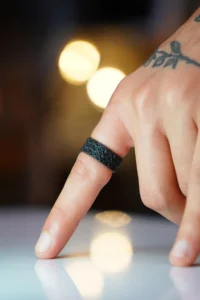 The Collection fish ridge Model Adjustable Black Ring - Image 2