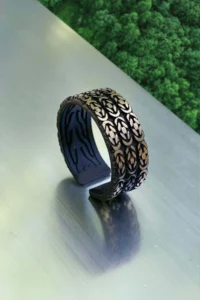 The Collection fish ridge Model Adjustable Double Color Ring - Image 3