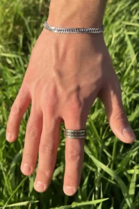 The Collection fish ridge Model Adjustable Double Color Ring - Image 4