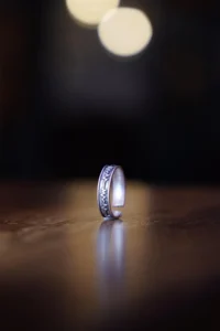 The Collection Pulse Rhythm Wedding Ring Model Adjustable Silver Plated Ring - Image 2