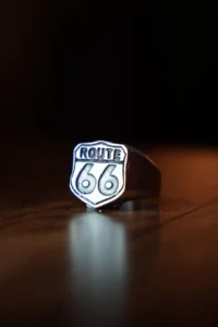 The Collection Route 66 Amblemi Adjustable Silver Plated Ring - Image 2