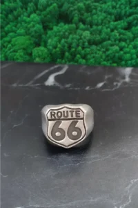 The Collection Route 66 Amblemi Adjustable Silver Plated Ring - Image 3