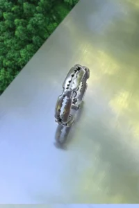 The Collection Unisex Razor Model Adjustable Silver Plated Ring - Image 4