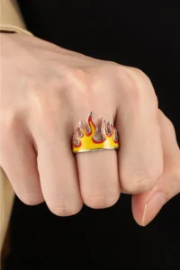 The Collection Anime Demon Slayer Kimetsu No Yaiba Rengoku Kyoujurou Fire Flame Ring - Image 2