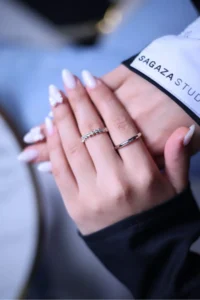The Collection Silver Adjustable Minimal 2 Sets Ring Set - Image 2