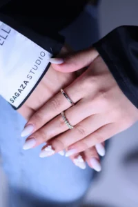 The Collection Silver Adjustable Minimal 2 Sets Ring Set - Image 4
