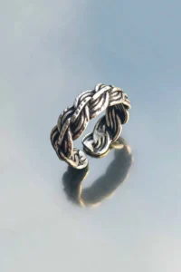 The Collection Unisex Silver Plated Adjustable Ring Set - Image 4