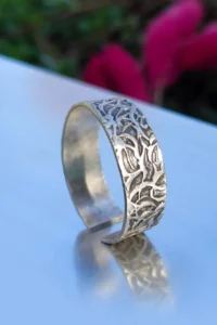 The Collection Set of 3 Feather Smoke Cuneiform Silver Plated Adjustable Rings - Image 6