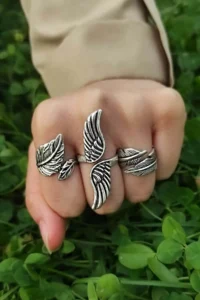 The Collection Unisex Silver Plated Adjustable Ring Set