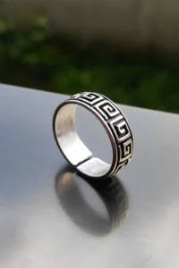The Collection Unisex Silver Plated Adjustable Ring Set - Image 3