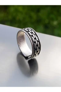 The Collection Unisex Silver Plated Adjustable Ring Set - Image 4