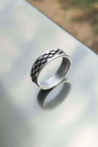 The Collection Unisex Silver Plated Adjustable Ring Set - Image 5