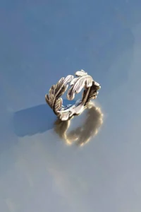 The Collection Feather Model Adjustable Silver Plated Ring