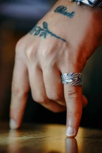 The Collection Feather Model Adjustable Silver Plated Ring - Image 4